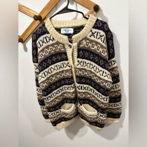 100% Wool - Sweater Venture Cardigan - Large